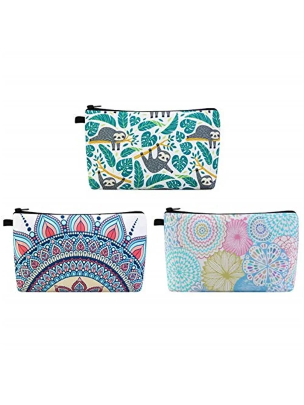 Makeup Bag 3 Styles Portable Travel Cosmetic Bag for Women Flower